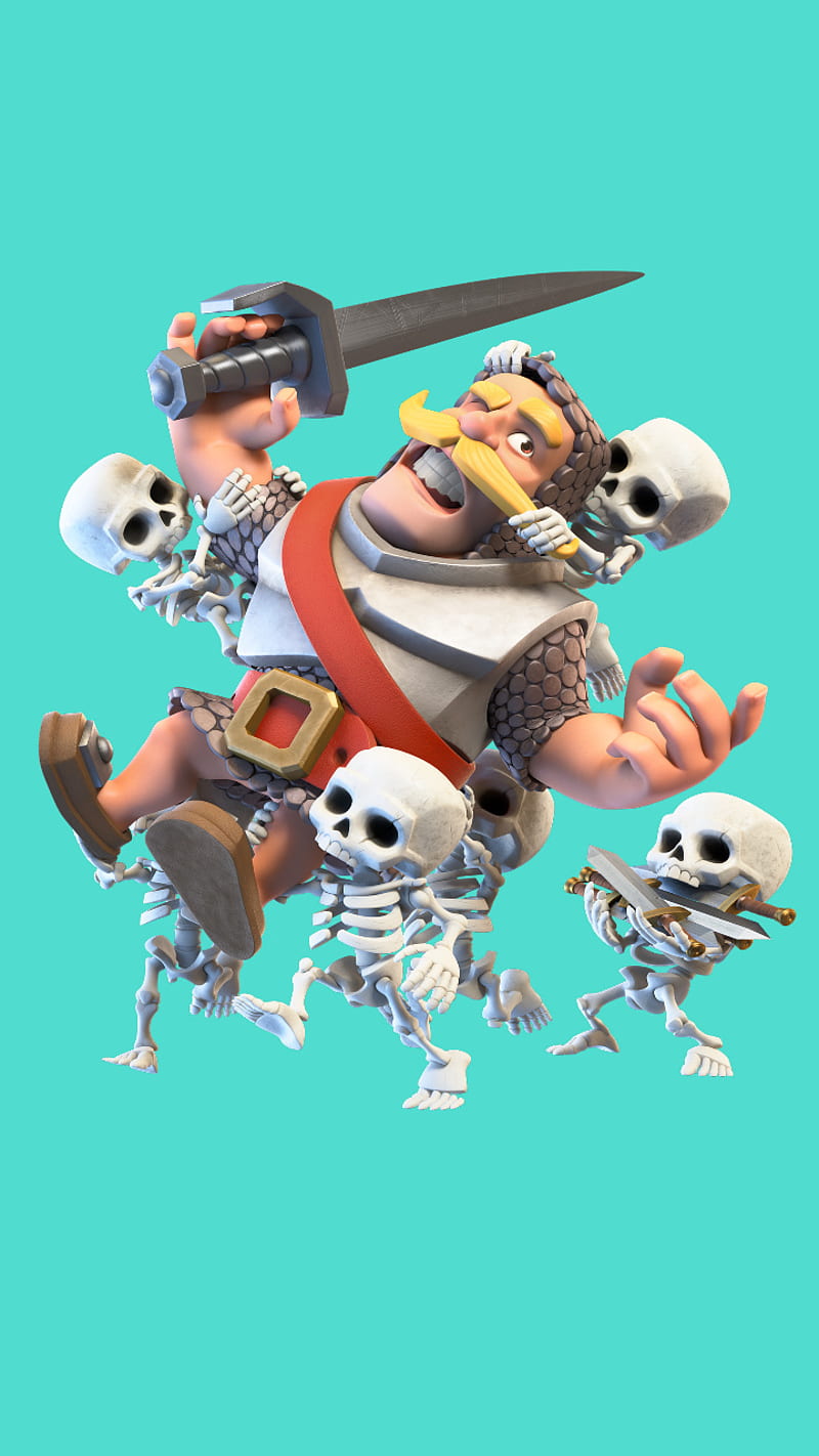 Clash Royale knight, skeleton, supercell, HD phone wallpaper