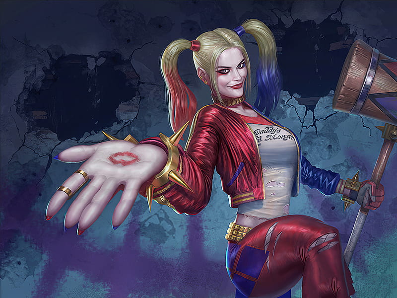 Harley Quinn with Hammer, HD wallpaper