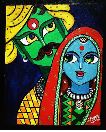 Shinjini's art - exotic madhubani | Hand painting art, Indian folk art,  Madhubani painting