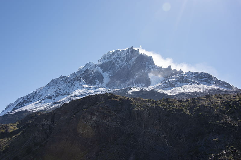 mountain, peak, slope, snowy, HD wallpaper