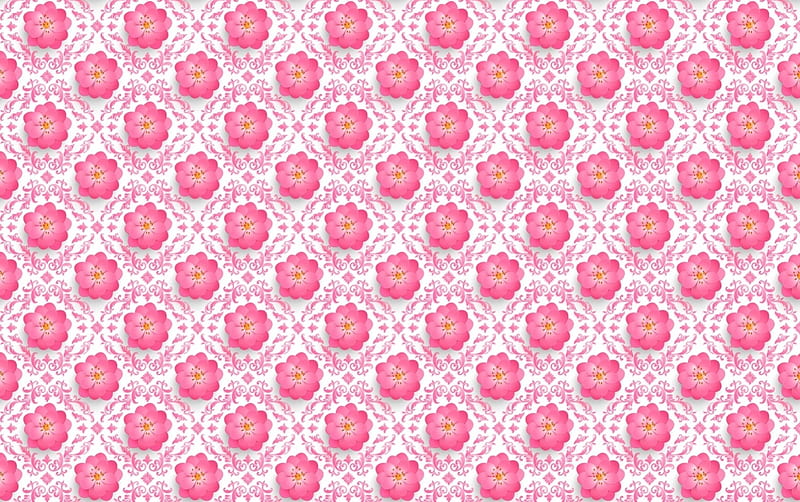 Texture, pattern, flower, spring, paper, pink, HD wallpaper