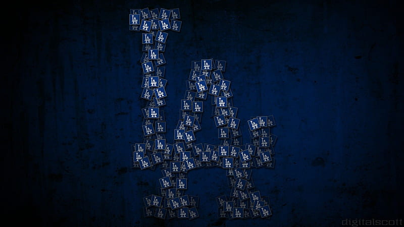 Dodgers LA With Blue And Black Background Dodgers, HD wallpaper