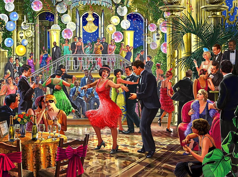 Party dancers, art, party, dancer, people, couple, HD wallpaper