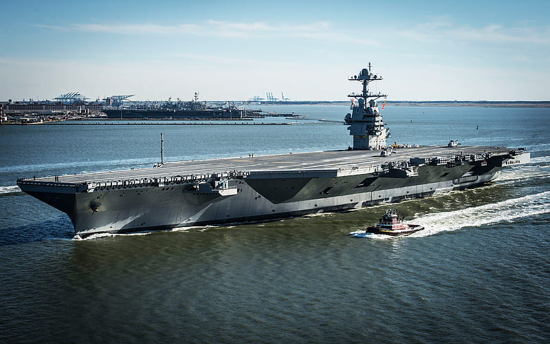 USS Gerald R Ford, CVN-78 nuclear-powered aircraft carrier, US Navy, warships, American aircraft carrier, HD wallpaper