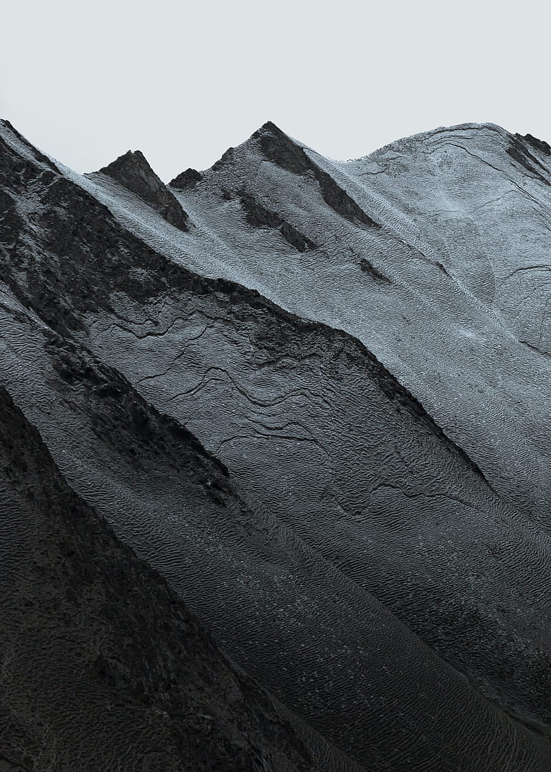 mountains, slope, peaks, sky, HD phone wallpaper