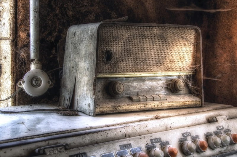 From the past, an old radio, old things, cuisine, radio, kitchen, old, HD wallpaper
