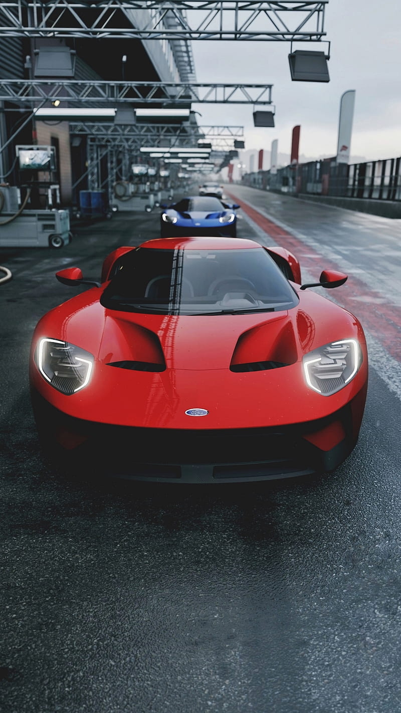 Ford GT Pit Stop, car, hypercar, supercar, sports, america, new, HD phone wallpaper