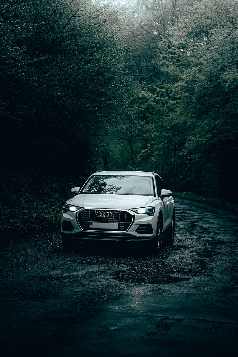 Audi, car, white, road, rain, HD phone wallpaper | Peakpx