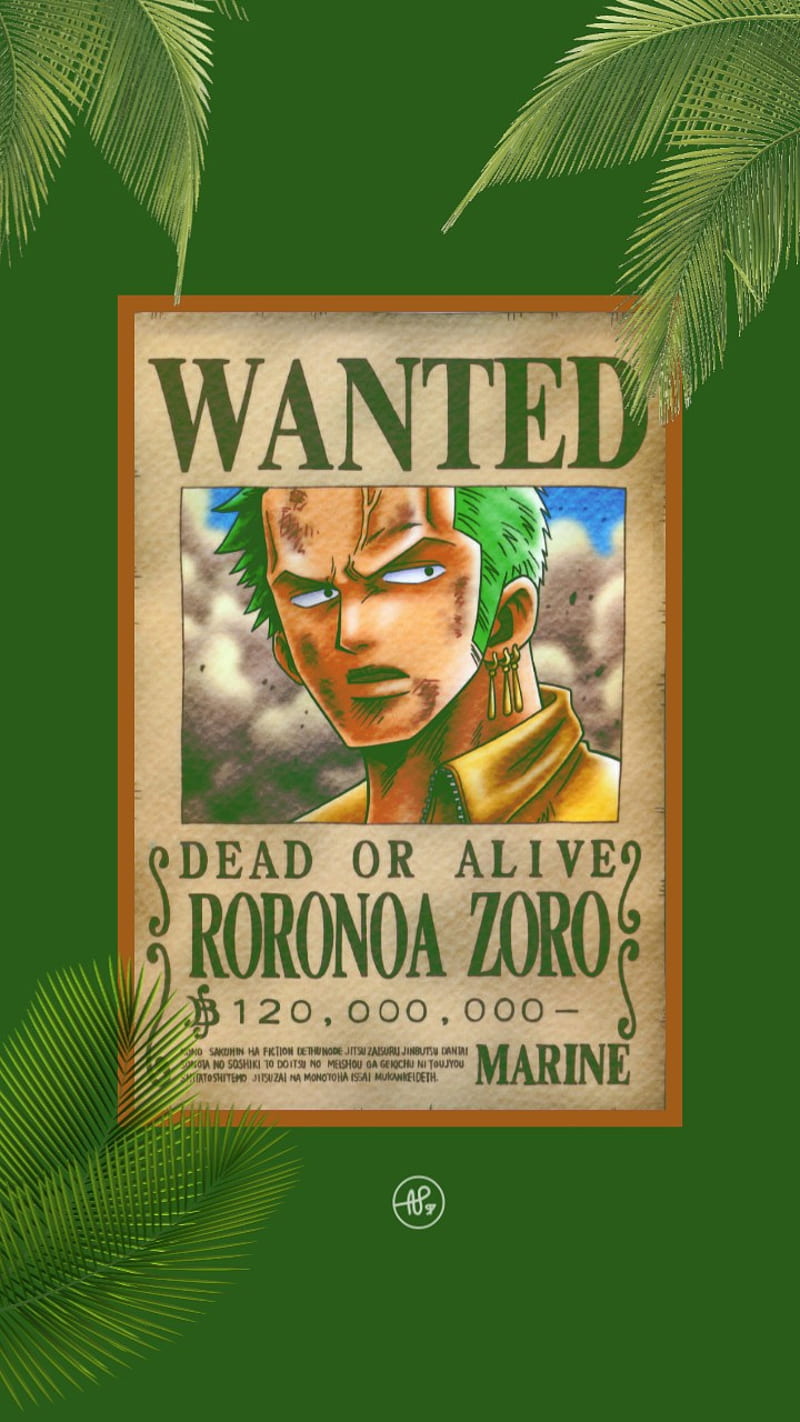Roronoa Zoro Wanted, one, piece, one piece, manga, anime, japan, tropical, HD phone wallpaper
