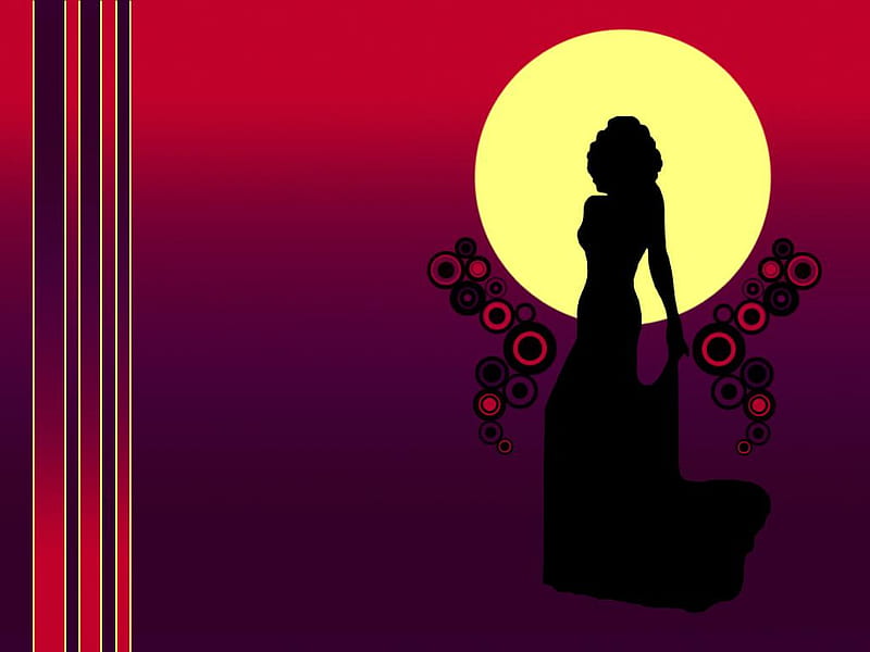 Lady silhouette, abstract, lady red, HD wallpaper | Peakpx