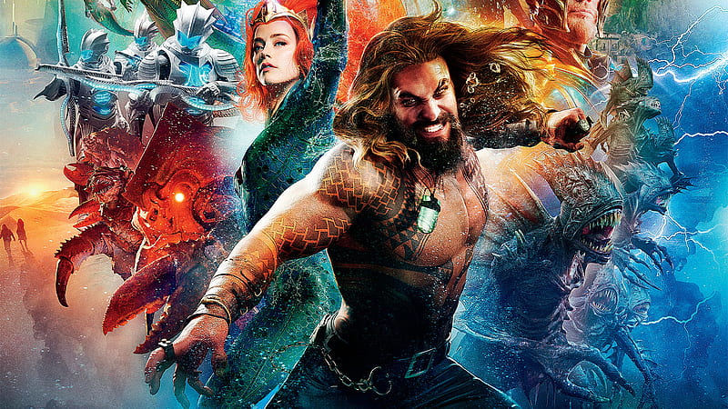 Aquaman 2018 Movie, aquaman-movie, jason-momoa, aquaman, mera, amber-heard, 2018-movies, movies, poster, HD wallpaper