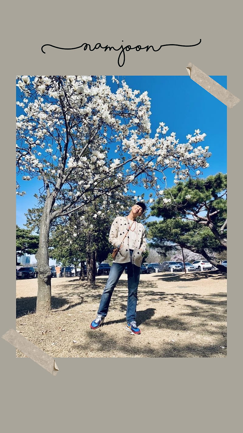 Kim Namjoon, bts, sky, RM, woody plant, HD phone wallpaper
