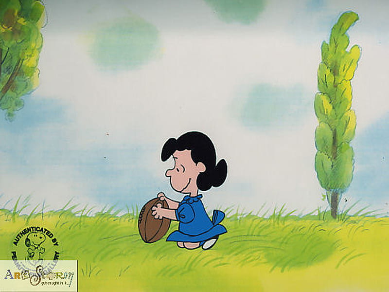 lucy holding pigskin, lucy, peanuts, HD wallpaper