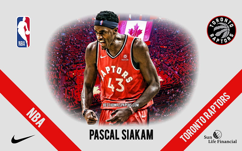 Pascal Siakam, Toronto Raptors, American Basketball Player, NBA, portrait, USA, basketball, Scotiabank Arena, Toronto Raptors logo, HD wallpaper