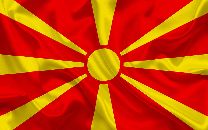 Macedonian flag, Macedonia, silk flag, national symbols, Europe, flag of Macedonia, HD wallpaper