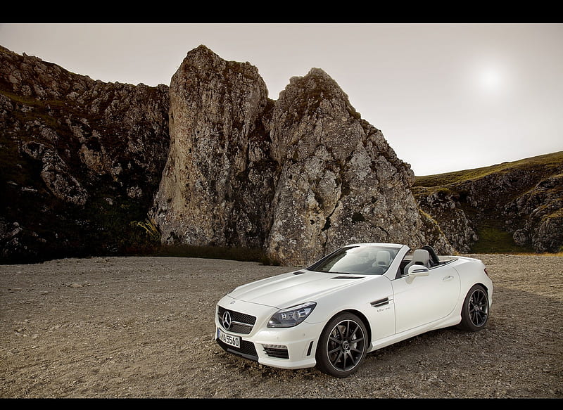 2012 Mercedes-Benz SLK 55 AMG - Front, car, HD wallpaper | Peakpx