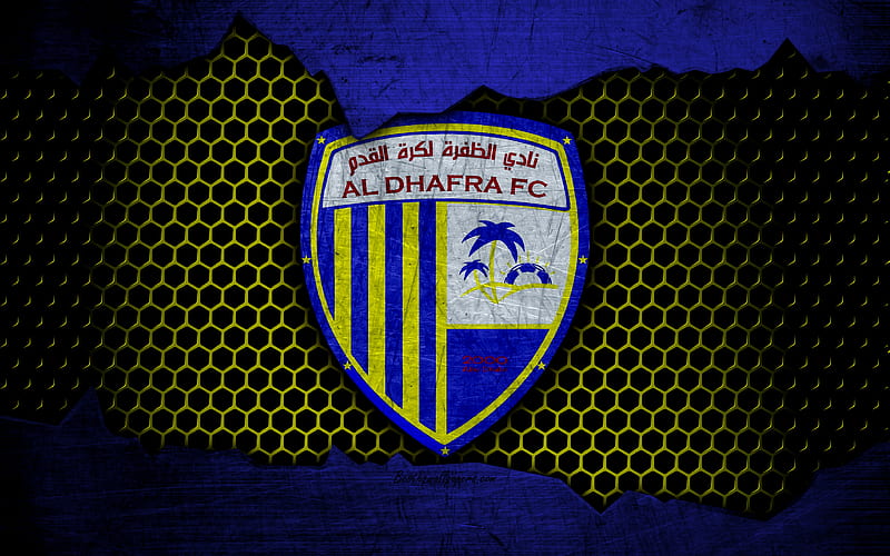 Al Dhafra logo, UAE League, soccer, football club, UAE, Al Dhafra SCC, grunge, metal texture, Al Dhafra FC, HD wallpaper