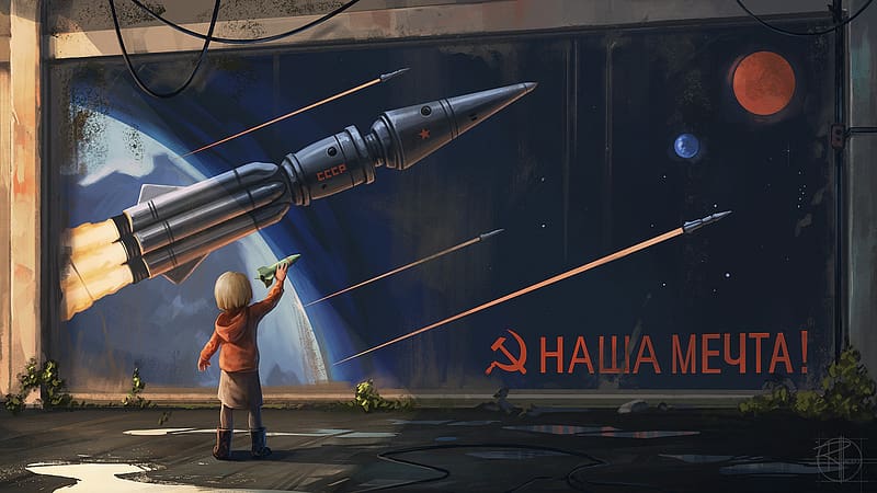 Space, Rocket, Sci Fi, Soviet Union, HD wallpaper