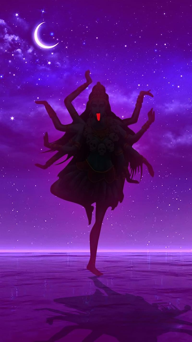 Kali Mata Ki , Purple Background, goddess, maa kali, HD phone wallpaper