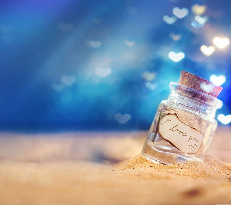 I Love You, glow, lovely, bottle, bonito, soft, corazones, sparkles, note,  beauty, HD wallpaper | Peakpx