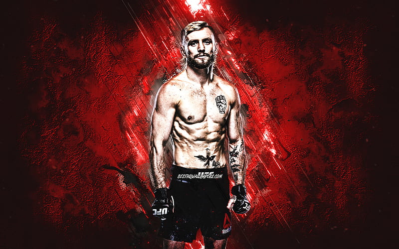Tim Elliott, UFC, MMA, american fighter, portrait, red stone background, HD wallpaper