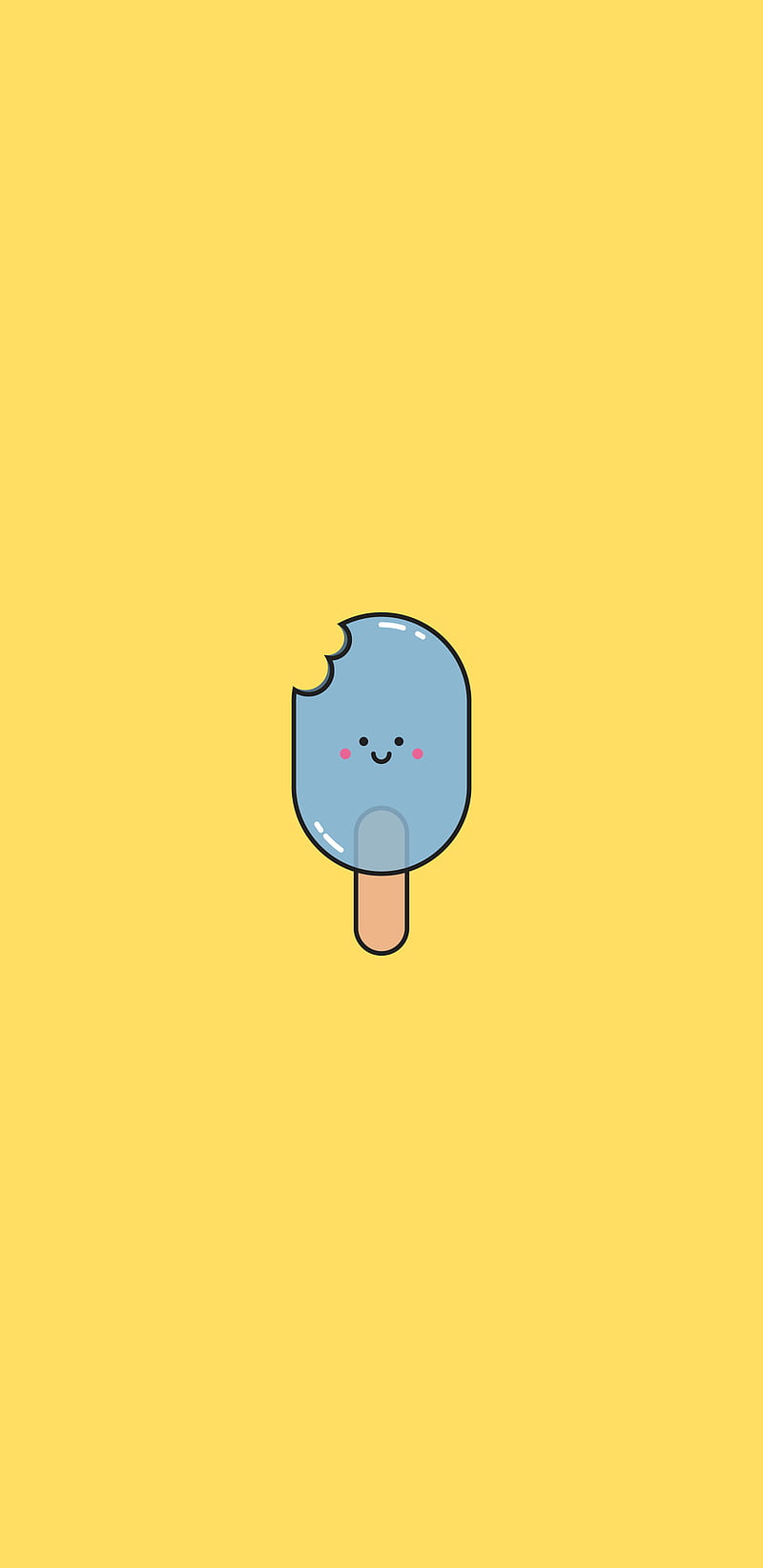Ice Cream, cute, minimal, yellow, HD mobile wallpaper | Peakpx