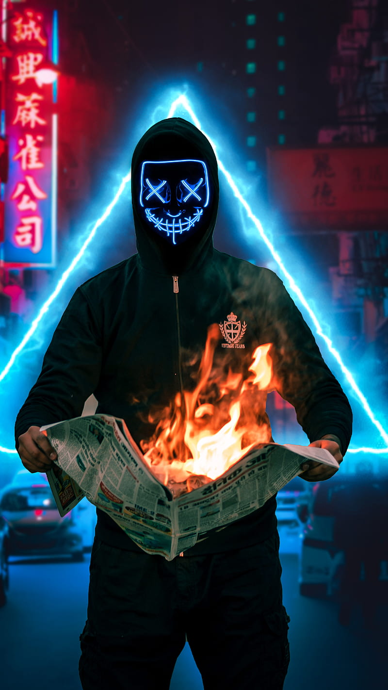 Fire Fire Ozedits Art Light Maske Neon Neoncity Neonmask Neonstreet Hd Phone Wallpaper Peakpx