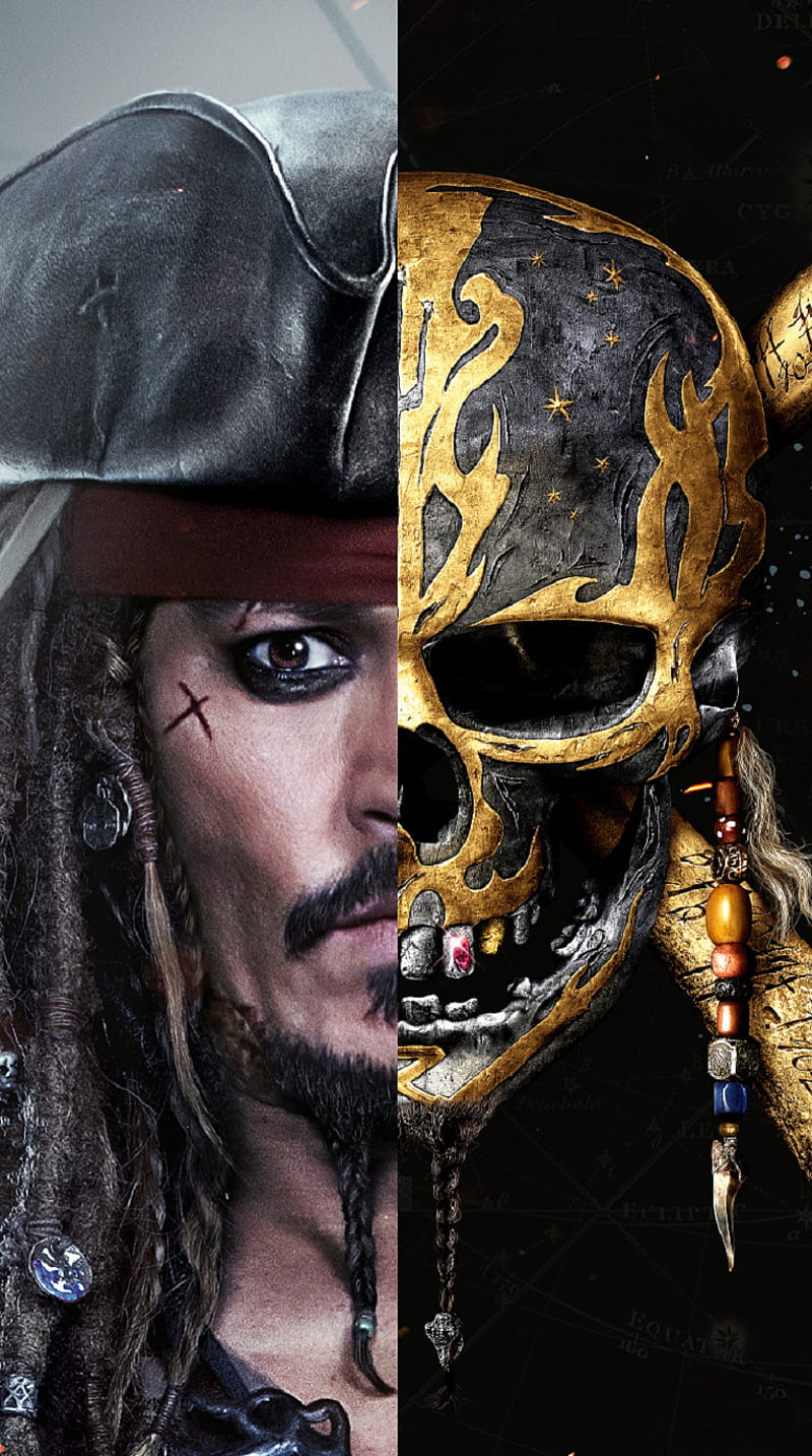 Jack Sparrow, johnny depp, pirates of the caribbean, skull, HD phone wallpaper