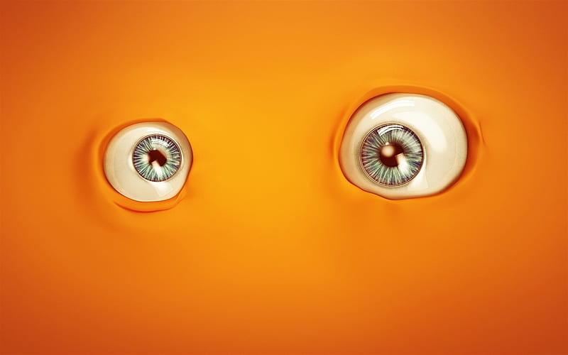 cartoon eyes, art, look, 3d eyes, cartoon characters, HD wallpaper
