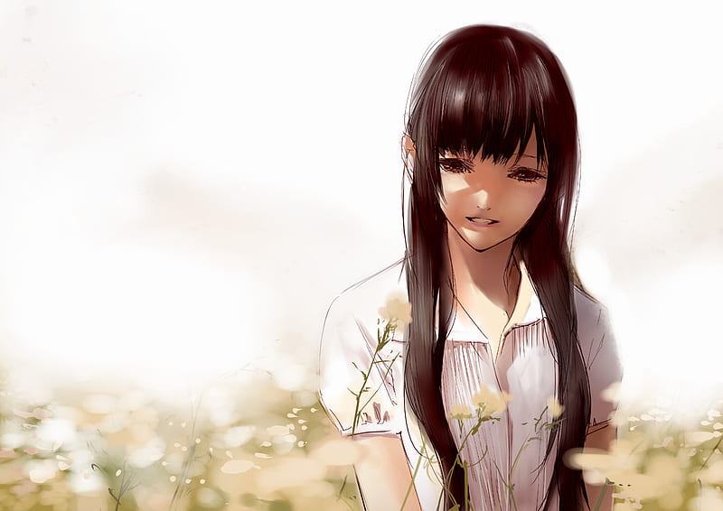 Chica anime, flor, ojos negros, pelo largo, pelo negro, Fondo de pantalla HD | Peakpx Chica anime, flor, ojos negros, pelo largo, pelo negro, Fondo de pantalla HD | Peakpx