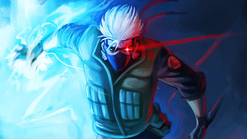 White Hair Kakashi Hatake Red Light Naruto, HD wallpaper | Peakpx