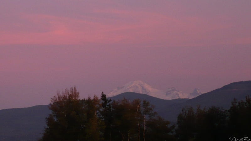 Sunset on Mount Baker, mountain, fall, , washington, sunset, HD wallpaper