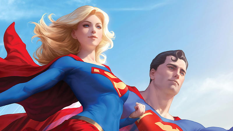 Superman And Supergirl , superman, supergirl, superheroes, artwork, HD wallpaper