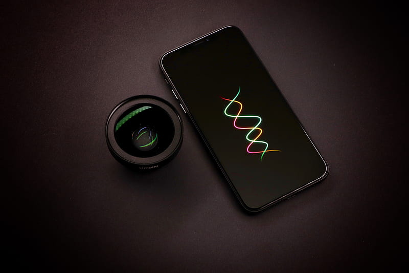 black smartphone and black zoom lens, HD wallpaper