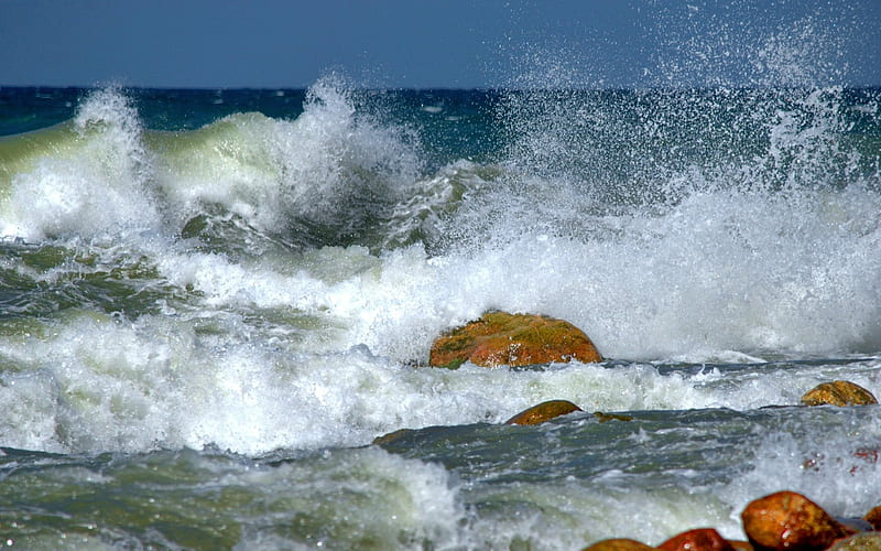 Sea Waves in Pavilosta, Latvia, Latvia, splash, waves, sea, HD wallpaper