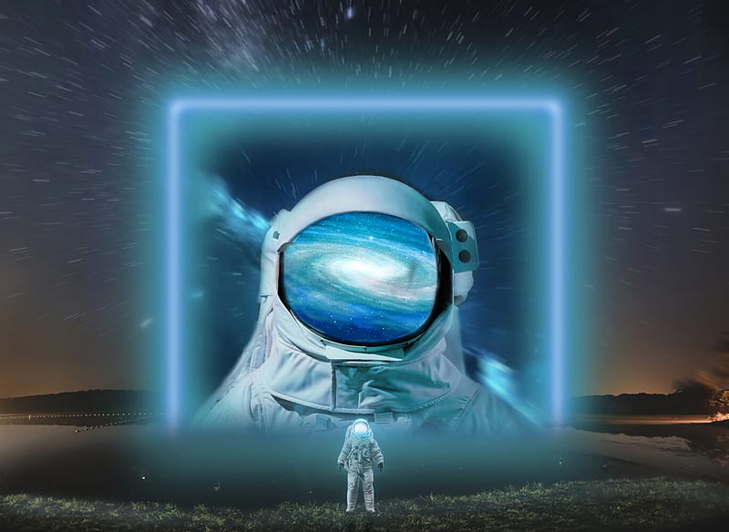 astronaut, spacesuit, milky way, HD wallpaper