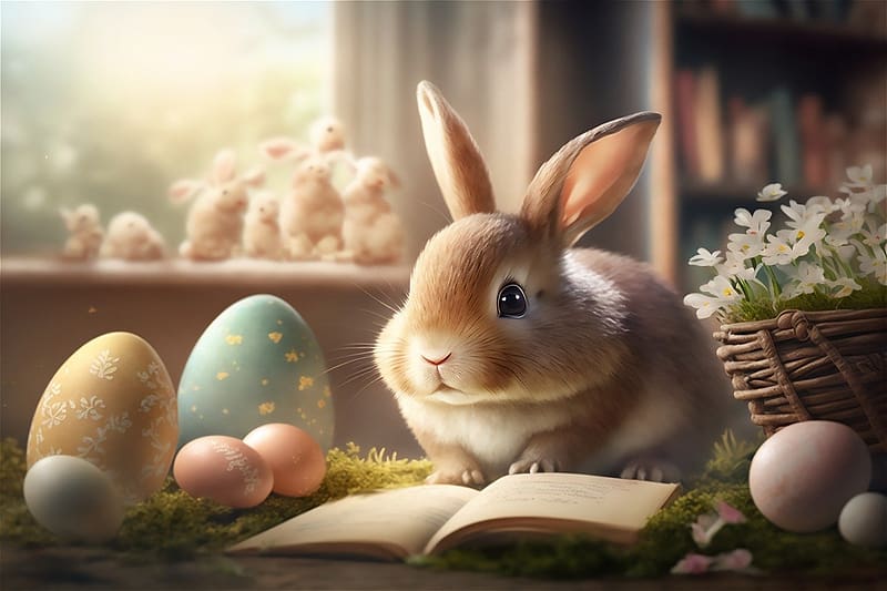 Easter bunny, nyuszi, husveti nyuszi, husveti tojas, aranyos, husvet, tavasz, HD wallpaper
