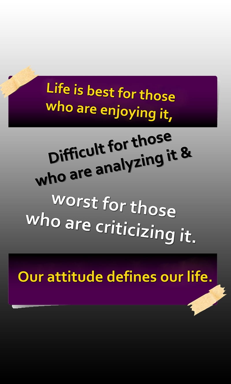 attitude, cool, critize, define, difficult, life, new, quote, saying, HD phone wallpaper