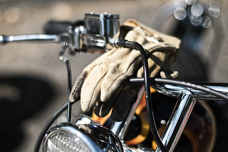 of a Glove on Motorcycle Handlebar, HD wallpaper
