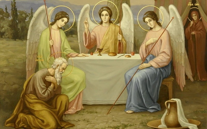 Holy Trinity, Sara, Abraham, angels, HD wallpaper | Peakpx