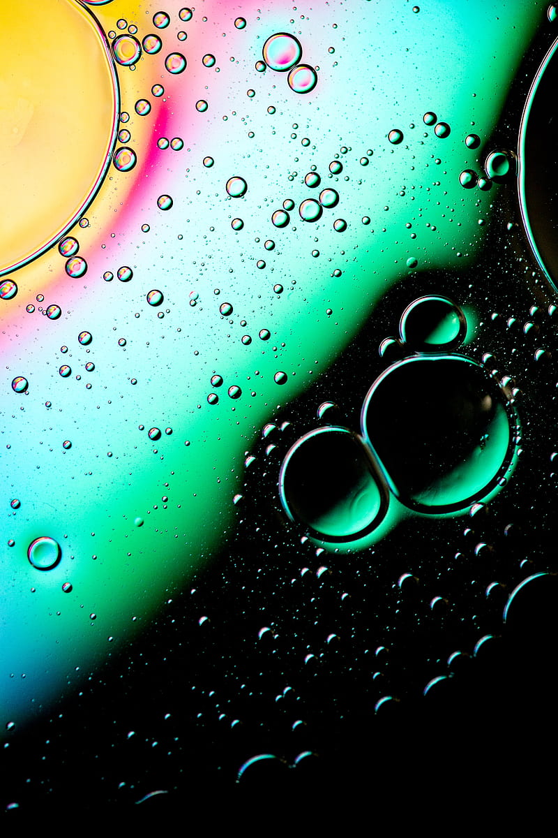 bubbles, water, drops, gradient, colorful, HD phone wallpaper