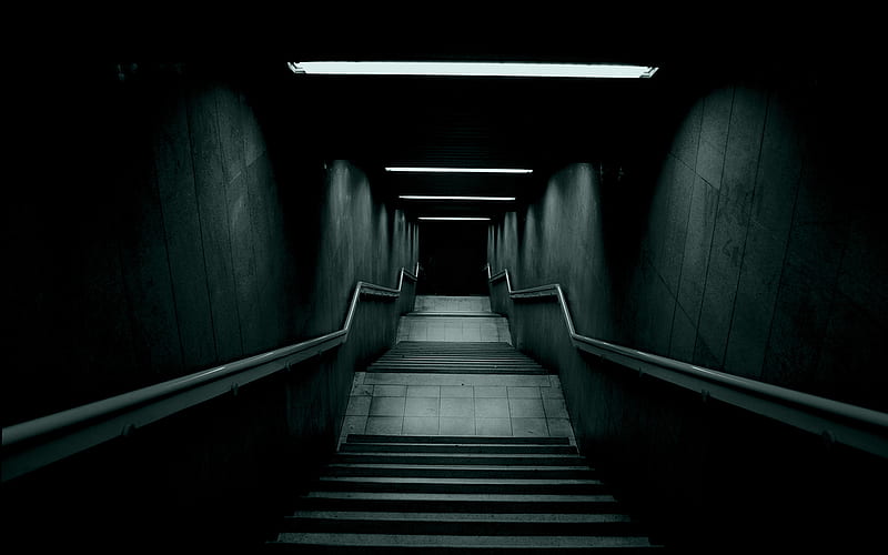 Stare Into The Abyss, stare, 3d, dark, stairs, abyss, HD wallpaper