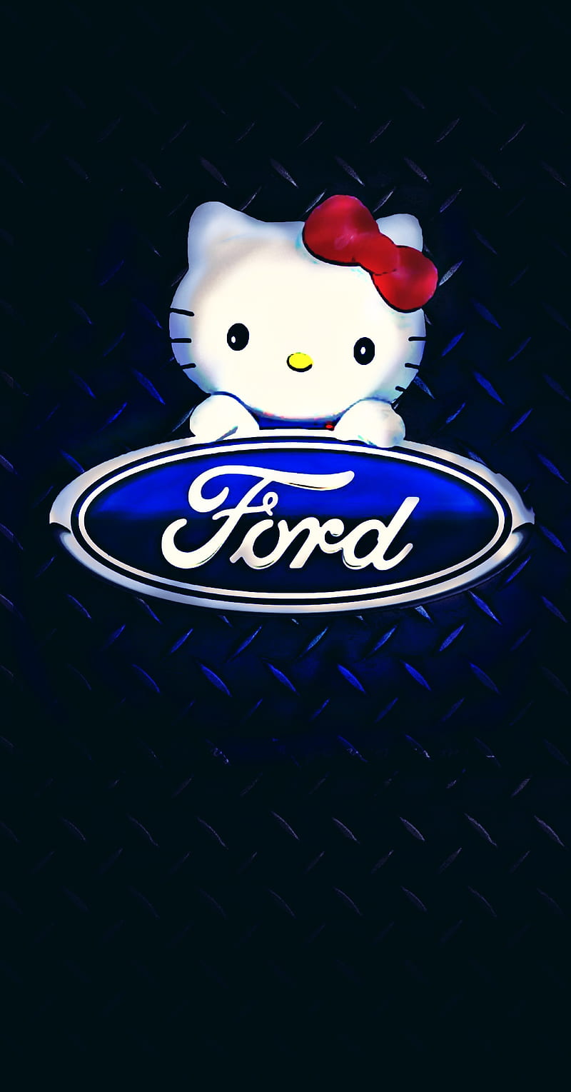 Hello Ford, blue, bronco, explorer, f150, hello kitty, logo, metal, mustang, sanrio, HD phone wallpaper