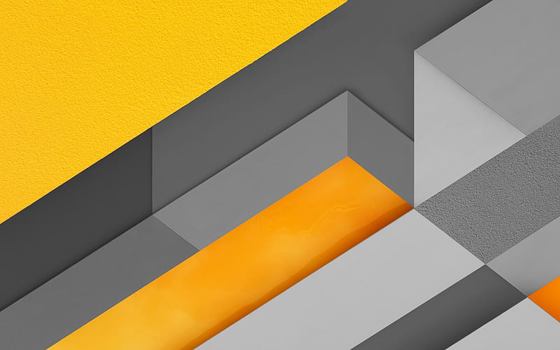 material design, yellow and gray, geometric shapes, lines, lollipop, geometry, creative, strips, yellow backgrounds, abstract art, HD wallpaper