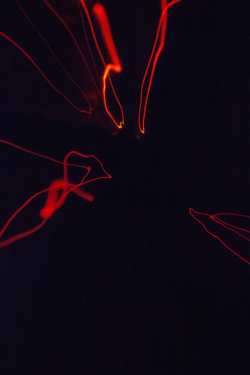 lines, threads, plasma, red, glow, darkness, HD phone wallpaper