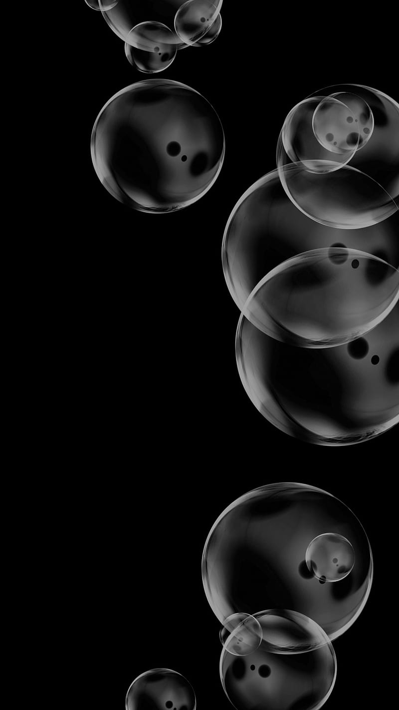 Gray Bubbles, abstract, bubbles, gray, iphone, iphone7plus, HD phone wallpaper