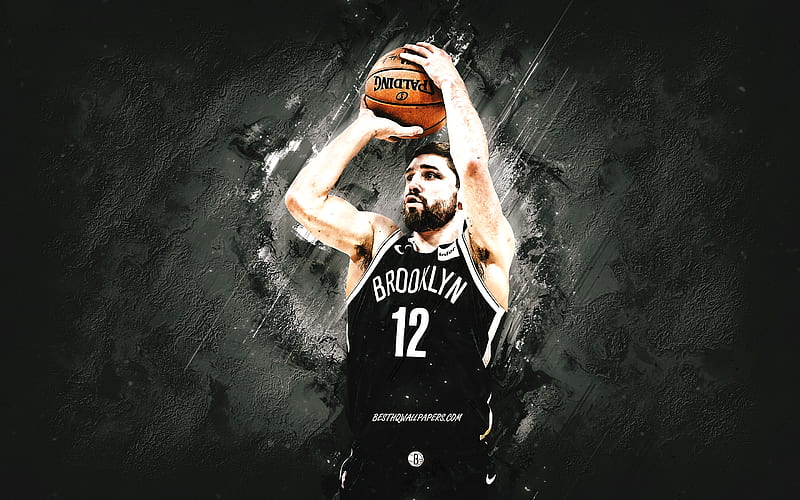 Joe Harris, Brooklyn Nets, NBA, American basketball player, gray stone background, basketball, HD wallpaper