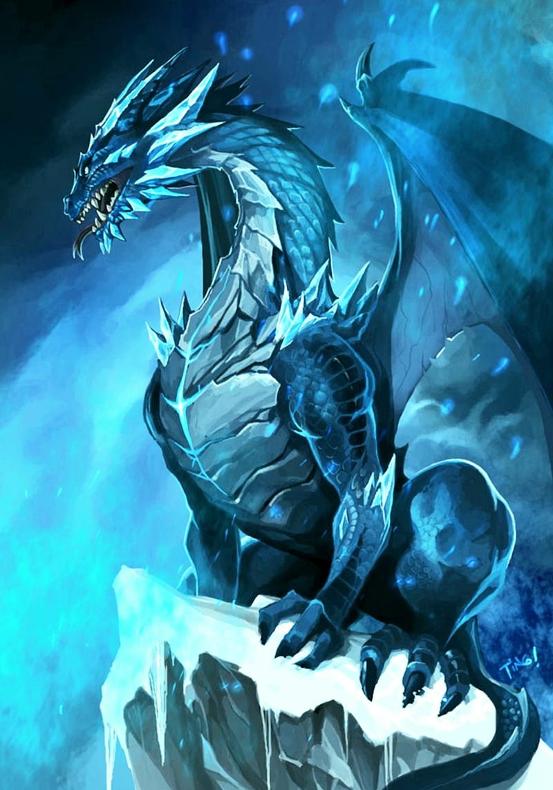 Blue dragon, mythical, HD phone wallpaper