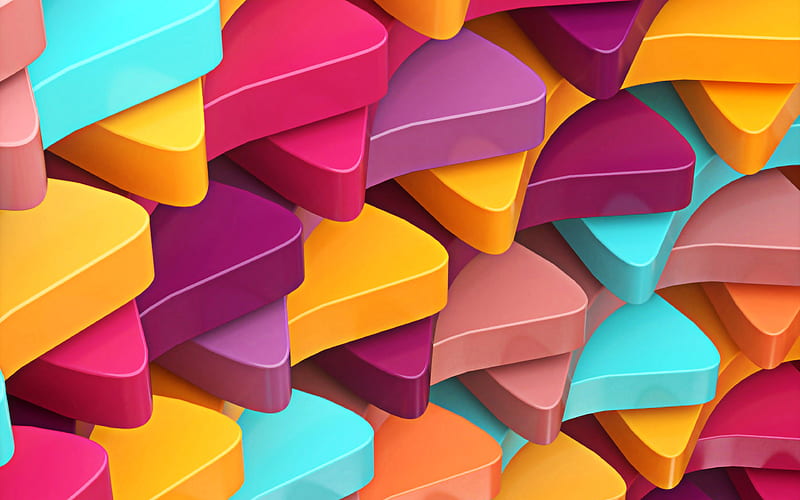 Colorful triangles abstract art, geometry, 3D art, geometric shapes,  creative, HD wallpaper | Peakpx