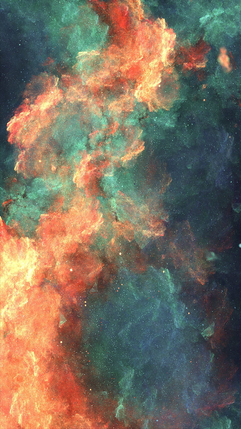 nebula, cloud, colorful, fiery, sparks, abstraction, HD phone wallpaper